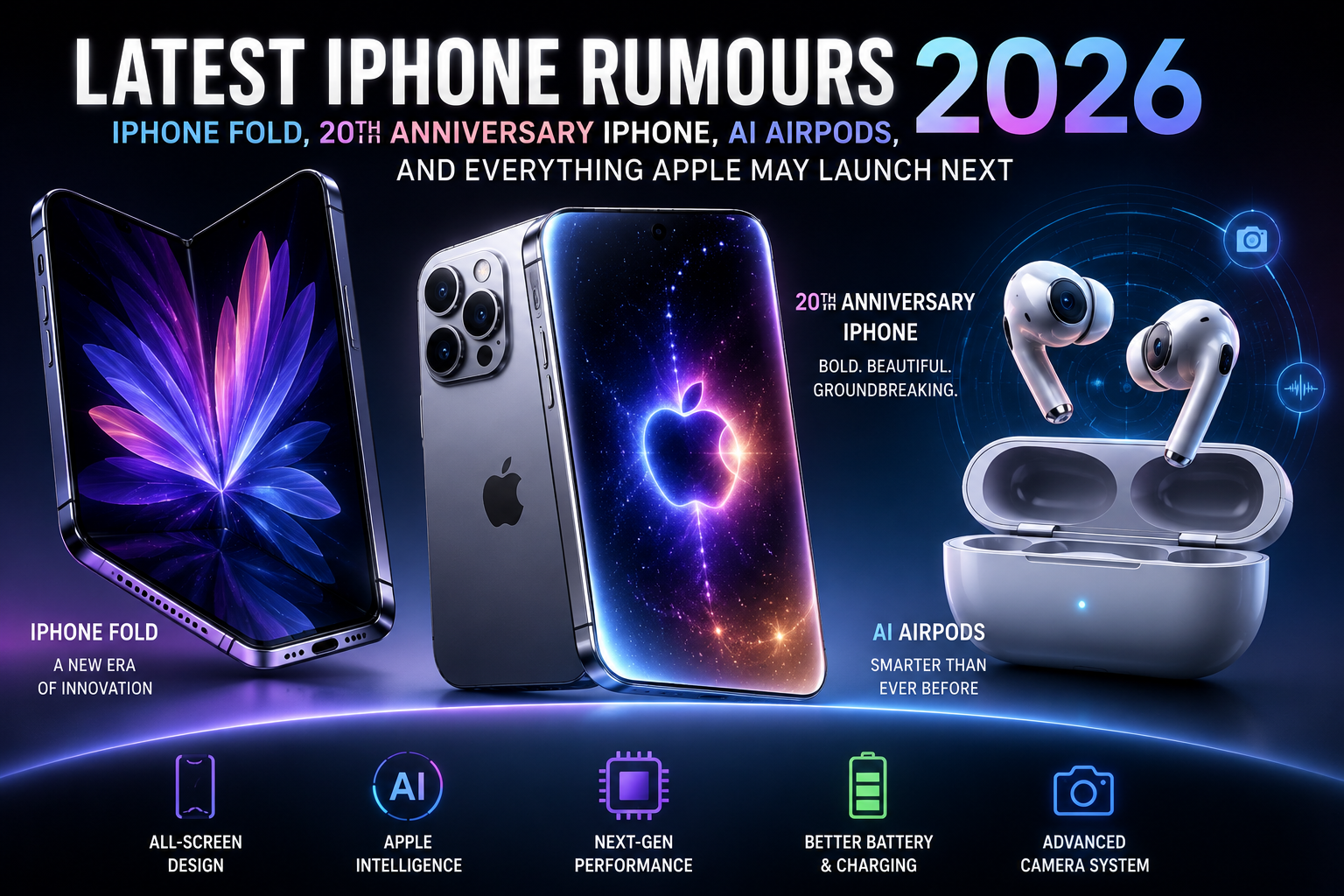Latest iPhone Rumours 2026: iPhone Fold, 20th Anniversary iPhone, AI AirPods, and Everything Apple May Launch Next