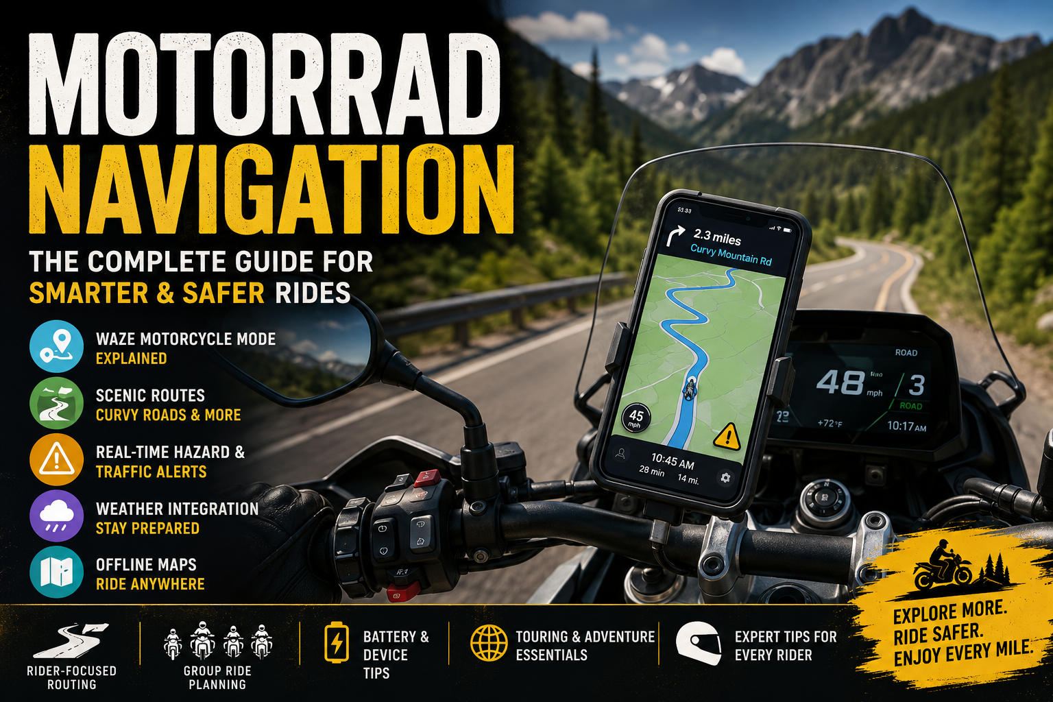 Motorrad Navigation Guide 2026: Waze Motorcycle Mode, Features & Benefits