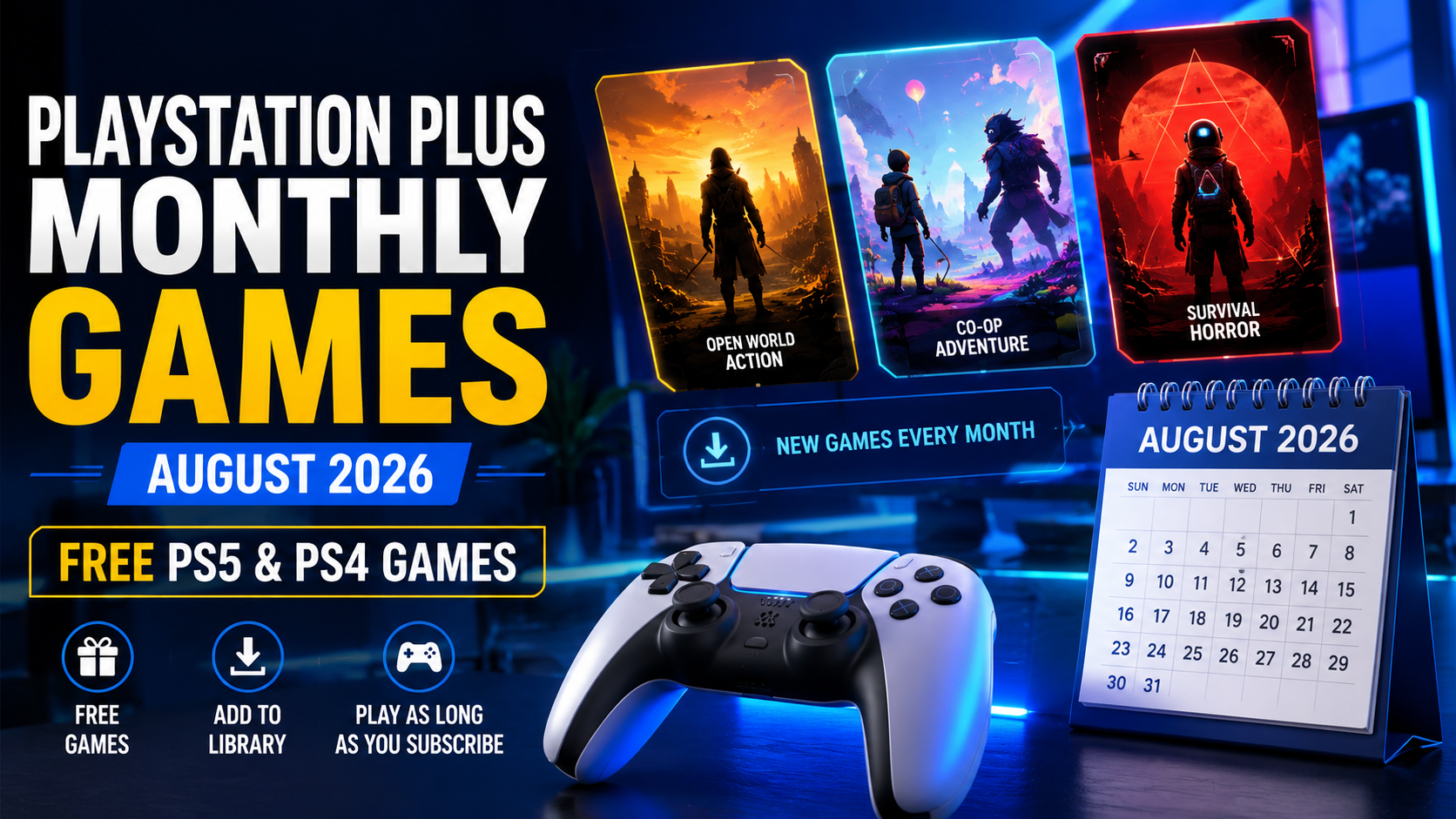 PlayStation Plus Monthly Games (August 2026): Free PS5 & PS4 Games