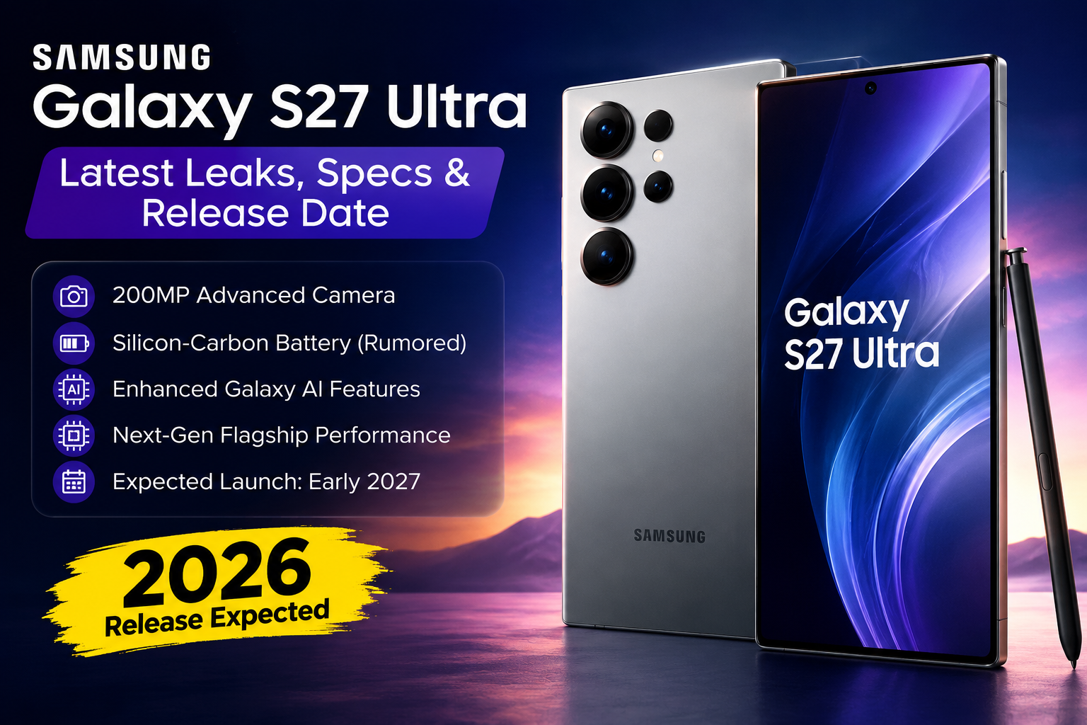 Samsung Galaxy S27 Ultra: Latest Leaks, Specs & Release Date