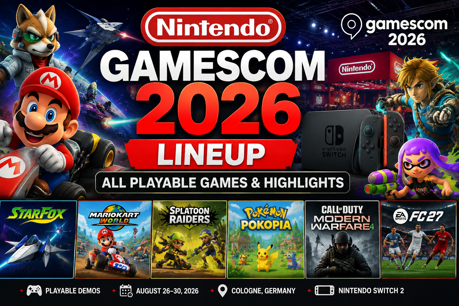 Nintendo Gamescom 2026 Lineup: All Playable Games & Highlights