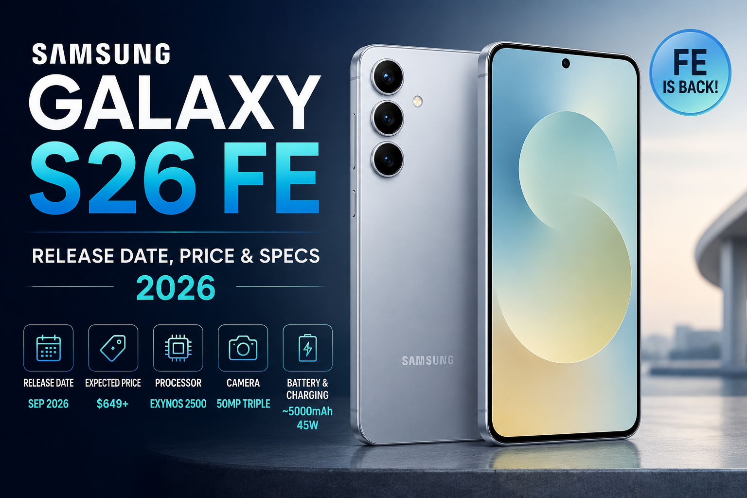 Samsung Galaxy S26 FE: Release Date, Price & Specs 2026