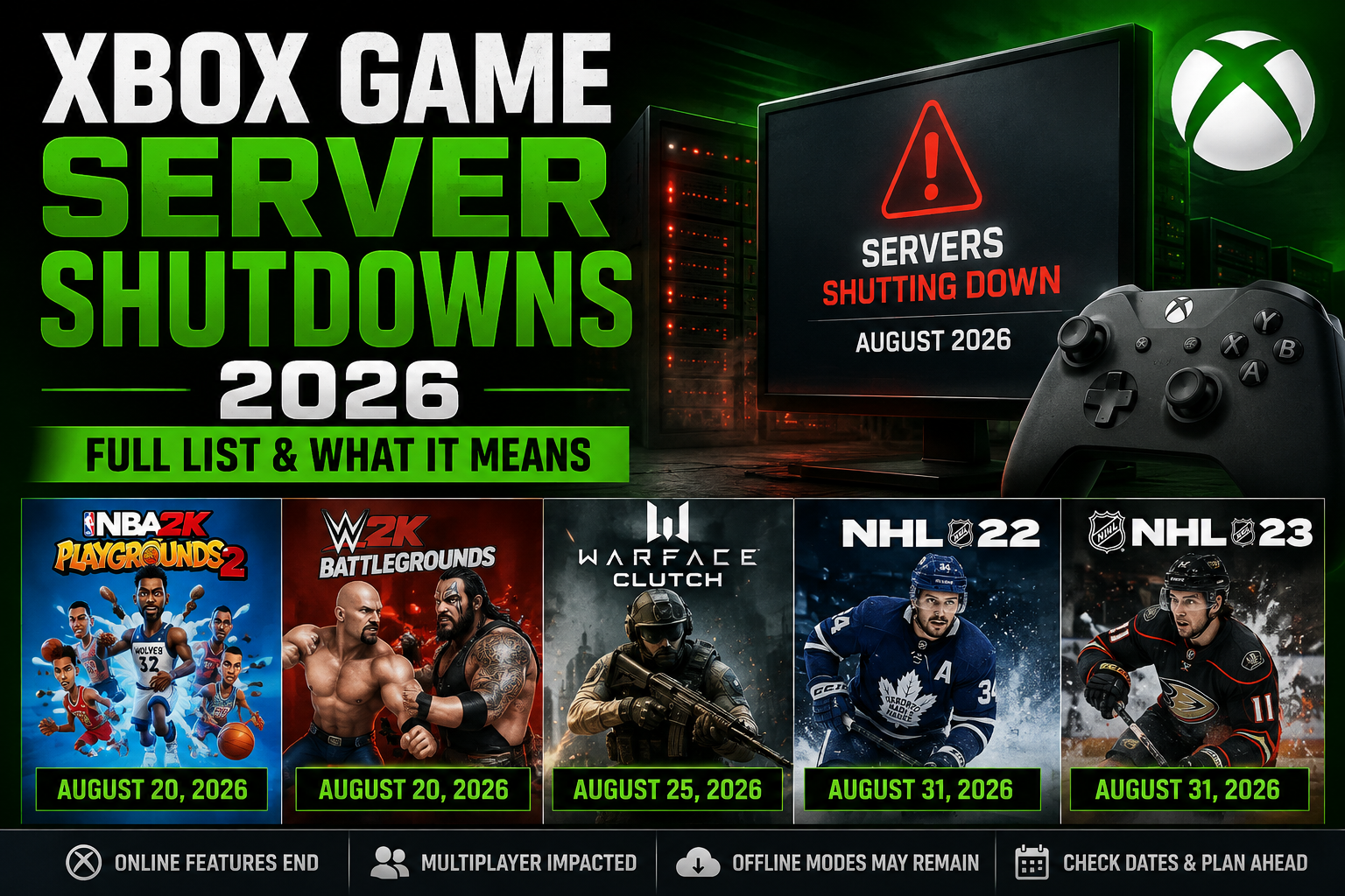 Xbox Game Server Shutdowns 2026: Full List & What It Means